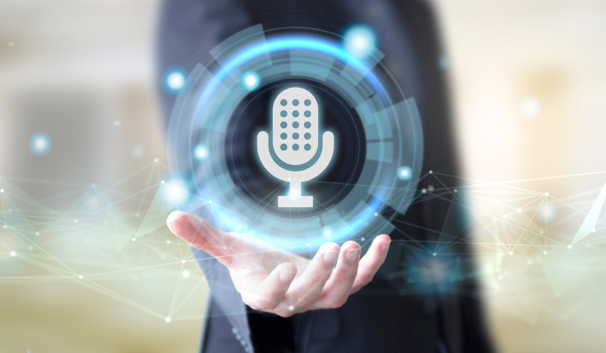 Voice search marketing strategy showing voice assistants, mobile search, and SEO optimization concepts