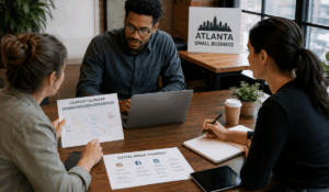 Affordable social media management firm planning content for a small business in Atlanta