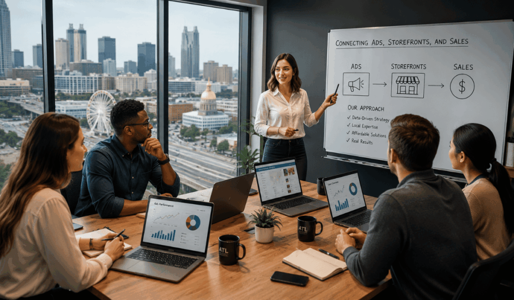 Affordable digital marketing agency near me helping Atlanta businesses connect ads, storefronts, and sales