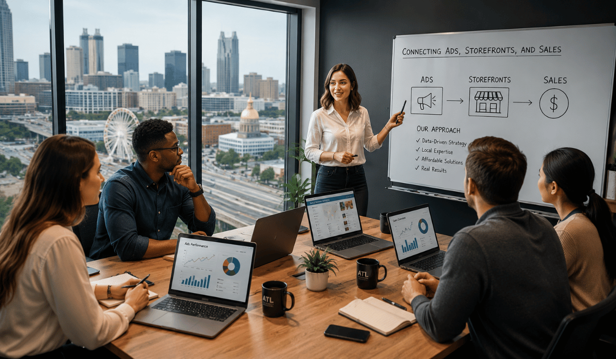 Affordable digital marketing agency near me helping Atlanta businesses connect ads, storefronts, and sales