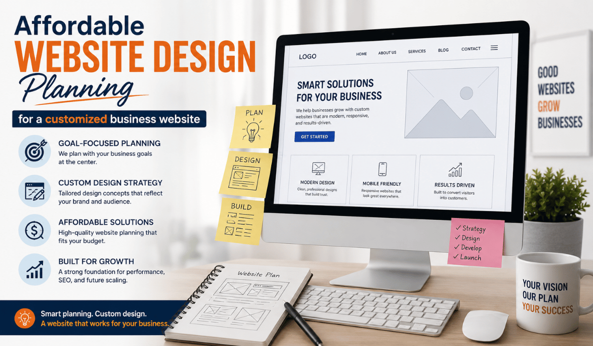 Affordable website design planning for a customized business website